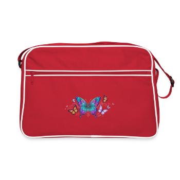 Aile colorée de papillon - Sac Retro - rouge/blanc - Devant