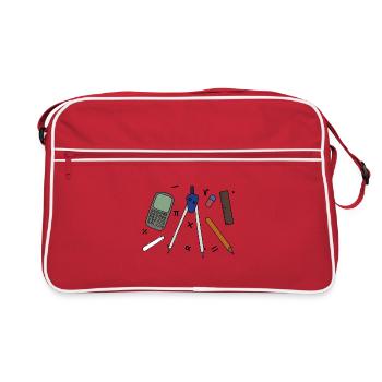 Mathelehrer - Retro Tasche - Rot/Weiß - Vorne