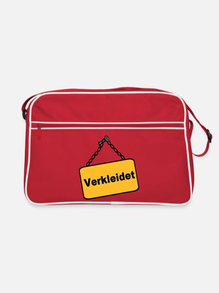 Party Shirt ,Feiern , Karneval, Verkleidet(25) - Retro Tasche - Rot/Weiß - Vorne