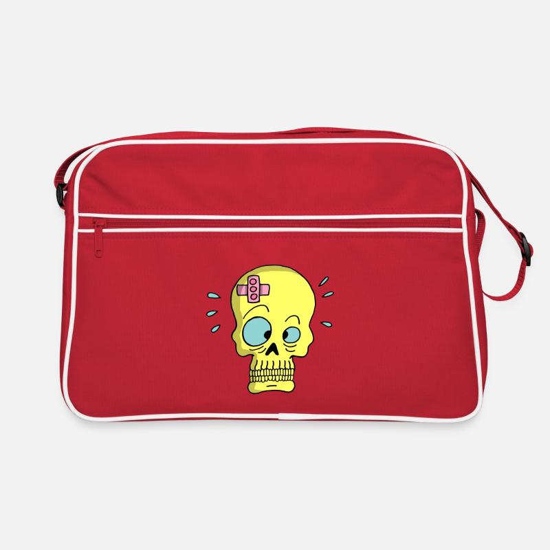 Tête de mort et sparadrap - Sac Retro - rouge/blanc