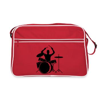 Un batteur et un tambour - Sac Retro - rouge/blanc - Devant