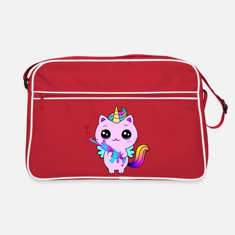 Einhorn Jäger mit Herz Retro Tasche