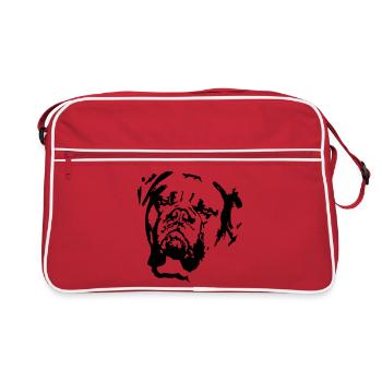 Tête Dogue de Bordeaux - Sac Retro - rouge/blanc - Devant