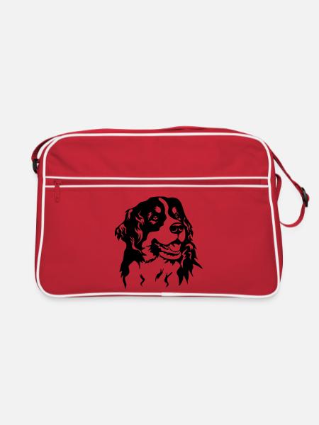 Tête de bouvier bernois - Sac Retro - rouge/blanc