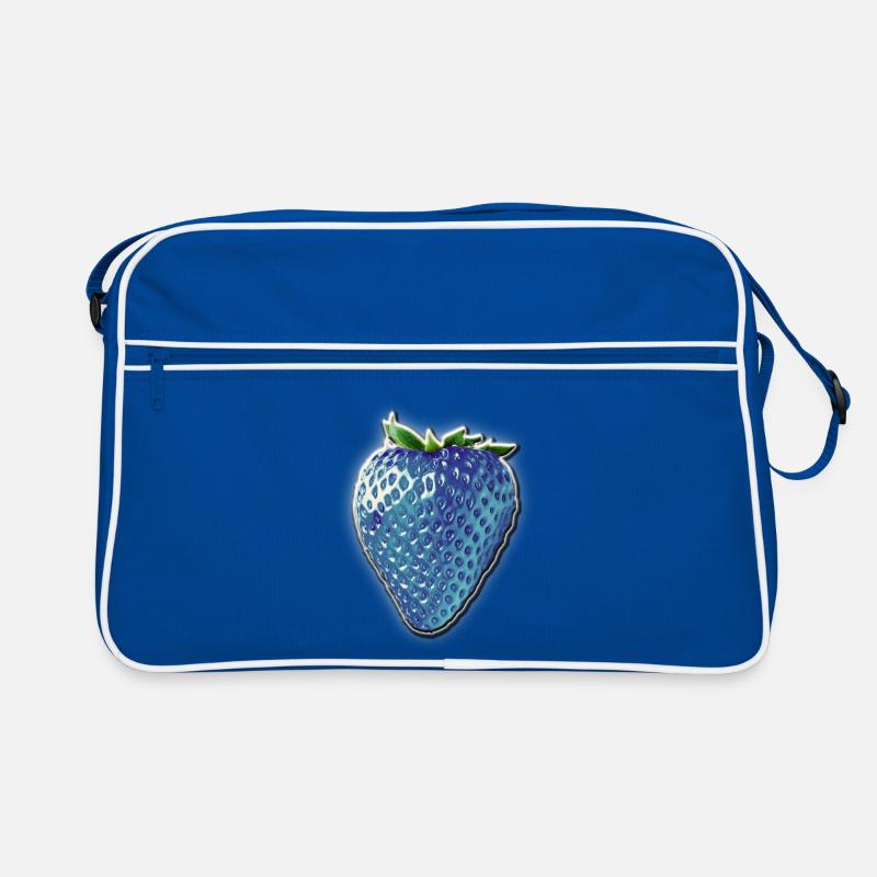 Blaue Erdbeere Retro Tasche