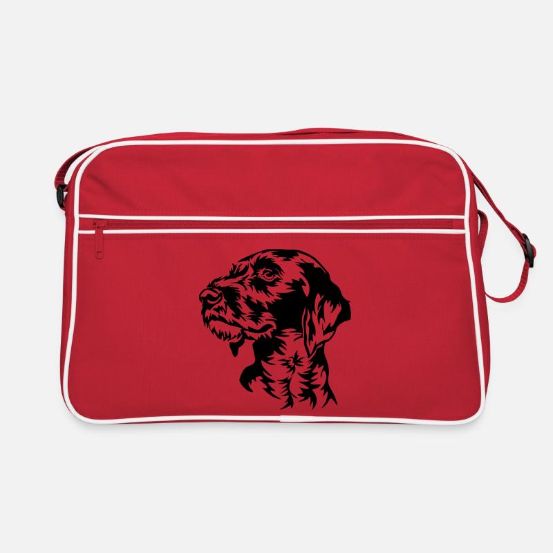 German Wirehaired Pointer head Retro Bag