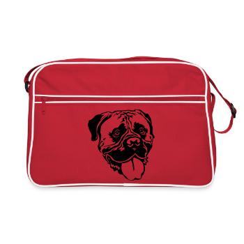 Tête de Bullmastiff - Sac Retro - rouge/blanc - Devant