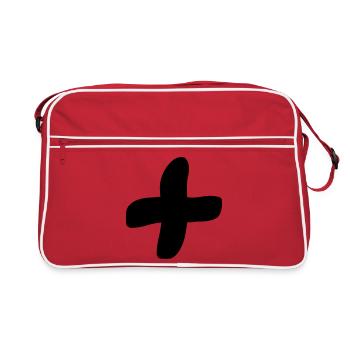 Plus Sign Cross Shadow Plus Sign Sign - Retro Bag - red/white - Front