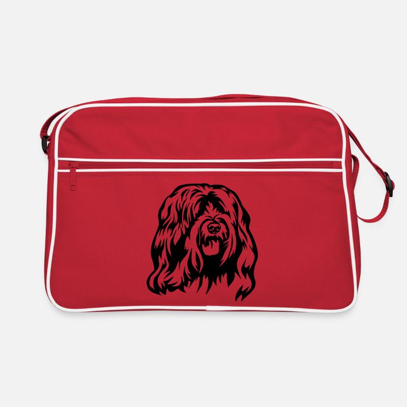 Tibet Terrier Kopf Retro Tasche