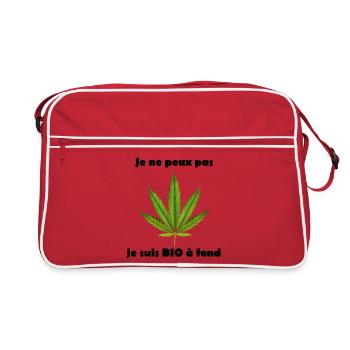 Feuille de cannabis stylisée pour vêtements - Sac Retro - rouge/blanc - Devant