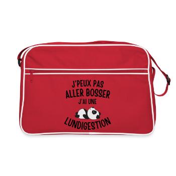 fatigué, pas du matin, pas du lundi - Sac Retro - rouge/blanc - Devant