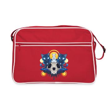 Nezumi Sensei: Zen Ninja Mouse and Guardian Cats - Retro Bag - red/white - Front