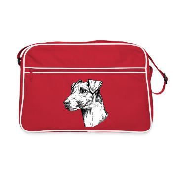 Fox Terrier Smooth Hair Portrait - Retro Bag - red/white - Front