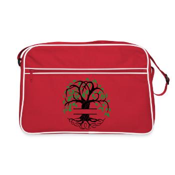 Yggdrasil the tree of life with nameplate - Retro Bag - red/white - Front
