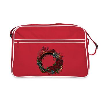 roseraie à cadre Art Nouveau sombre la nuit - Sac Retro - rouge/blanc - Devant