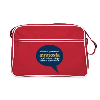 Alcohol produces amnesia - Retro Bag - red/white - Front