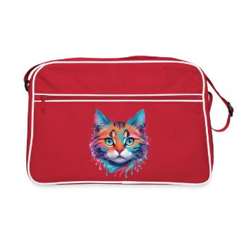 Cute Cat - Retro Bag - red/white - Front
