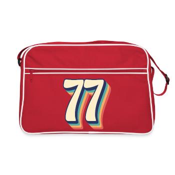 T-Shirt rétro Vintage numéro 77 soixante-dix-sept - Sac Retro - rouge/blanc - Devant