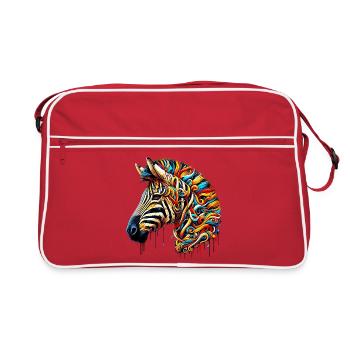 Zebra - Retro Tasche - Rot/Weiß - Vorne