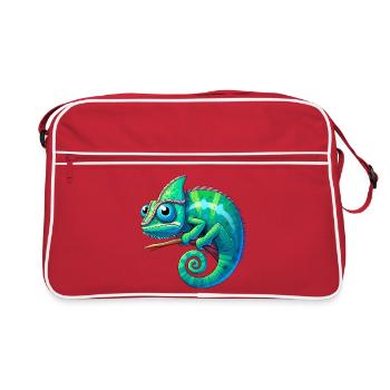 Chamäleon - Retro Tasche - Rot/Weiß - Vorne