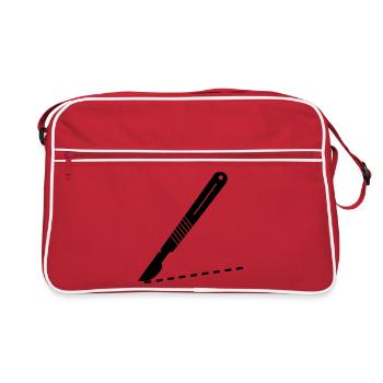 Scalpel blades with cutting line - Retro Bag - red/white - Front
