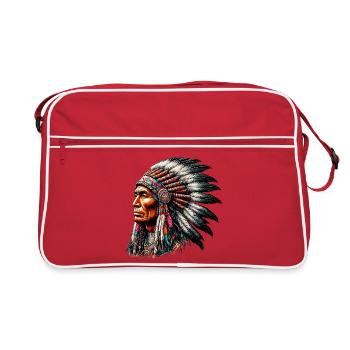 Amérindien Peau rouge d’Amérique - Sac Retro - rouge/blanc - Devant