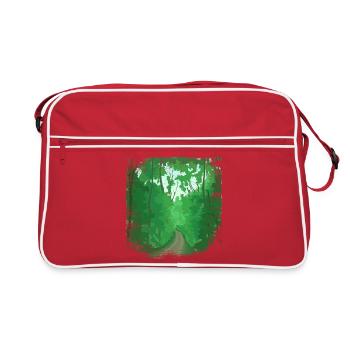 Forest path with frayed edge - Retro Bag - red/white - Front