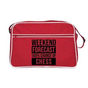 Schach Schach Schach Schach - Retro Tasche - Rot/Weiß - Vorne