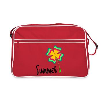 FEIERTAG. FROHE FEIERTAGE. GELIEBTE. MEISTER. LEHRER - Retro Tasche - Rot/Weiß - Vorne