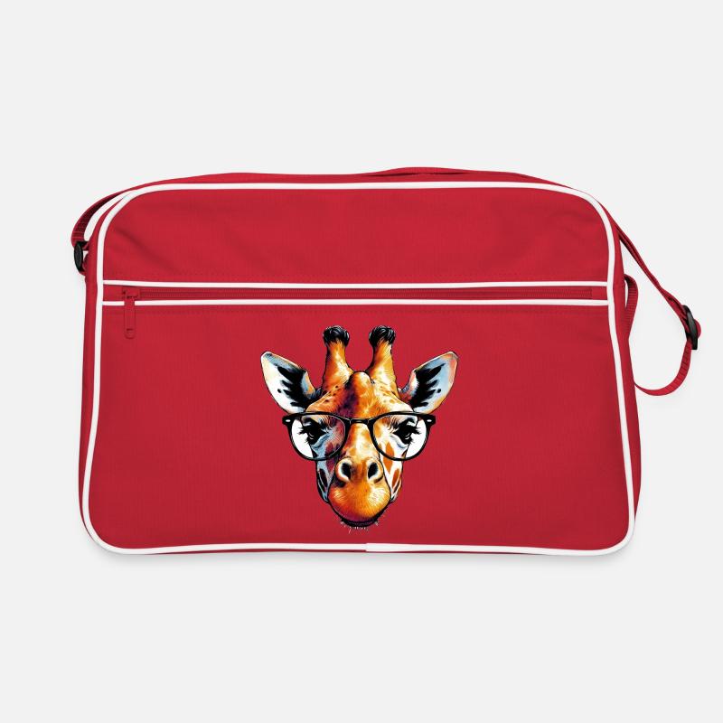 Giraffe mit Brille Retro Tasche