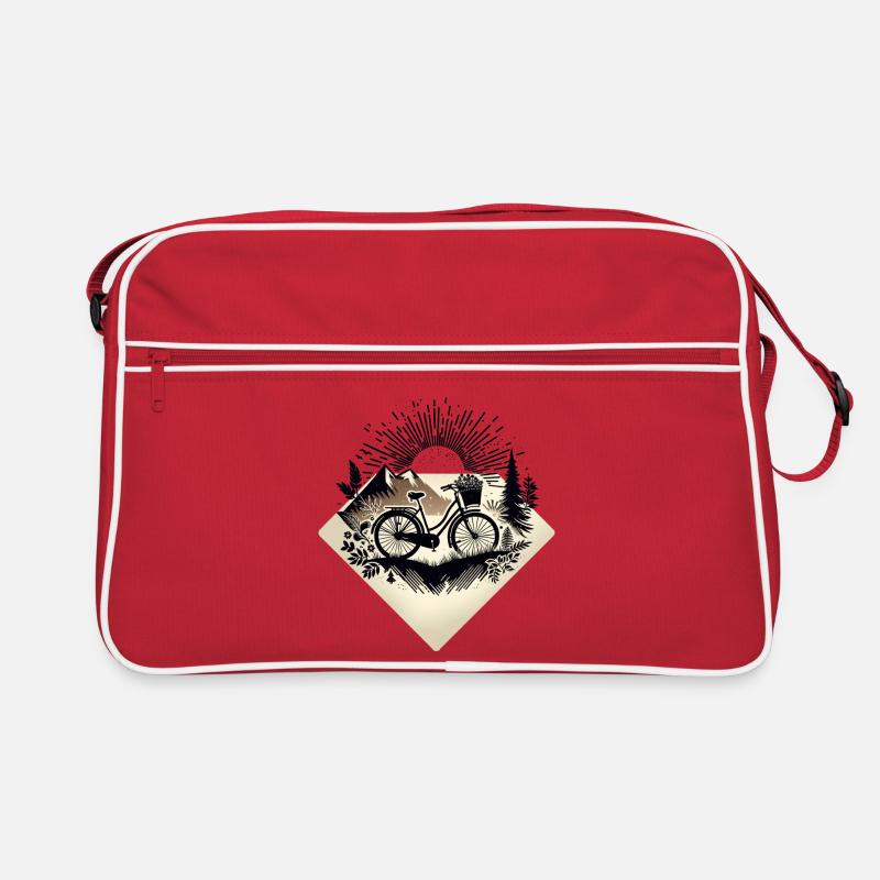 Fahrrad - Retro Tasche - Rot/Weiß