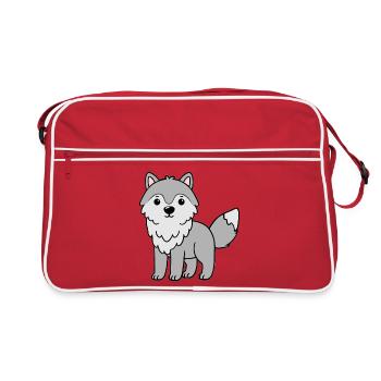 Wolf Wolves - Retro Bag - red/white - Front