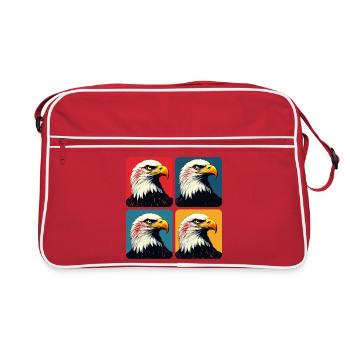 Weißkopfseeadler - Retro Tasche - Rot/Weiß - Vorne