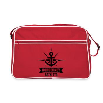Norderney 53 degrés Nord 7 degrés Est - Sac Retro - rouge/blanc - Devant