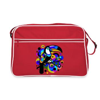 Tukan - Retro Tasche - Rot/Weiß - Vorne