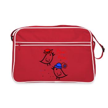 da simmer dabei, Karneval - Retro Tasche - Rot/Weiß - Vorne
