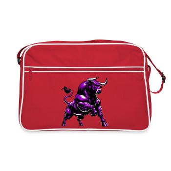 Stier - Retro Tasche - Rot/Weiß - Vorne