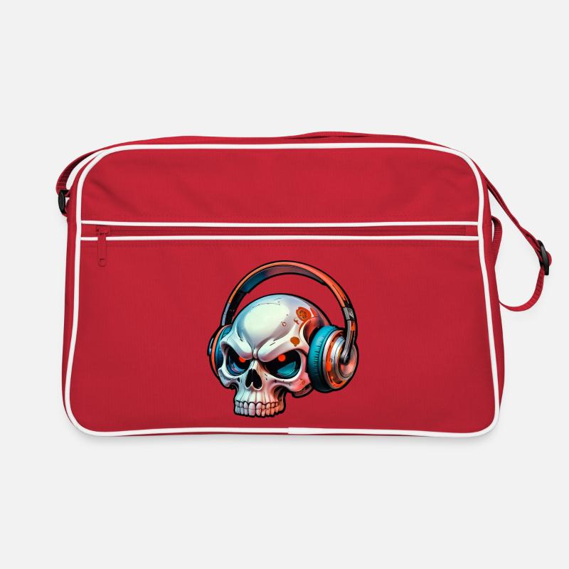 Crâne avec casque Sac Retro