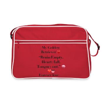 Free Retriever with Heart and Facial Expression - Retro Bag - red/white - Front