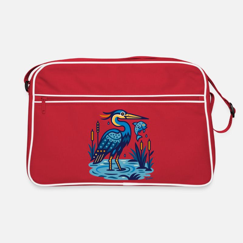 Grey heron Retro Bag