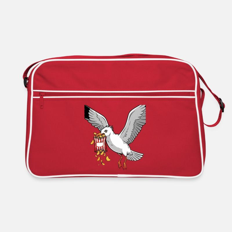Seagull with Chips Snack Design Retro Bag