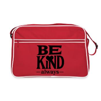 Soyez toujours gentil Slogan avec cœur - Sac Retro - rouge/blanc - Devant