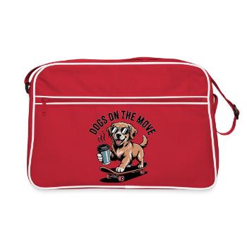 Dogs On The Move Skateboard Dog - Retro Bag - red/white - Front