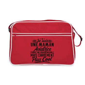 Maman Aviatrice: normale, mais en plus badass - Sac Retro - rouge/blanc - Devant