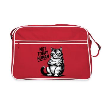 Pas aujourd’hui Chat humain - Sac Retro - rouge/blanc - Devant