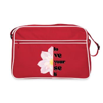Aimez-vous – Motif 🌸✨ floral - Sac Retro - rouge/blanc - Devant