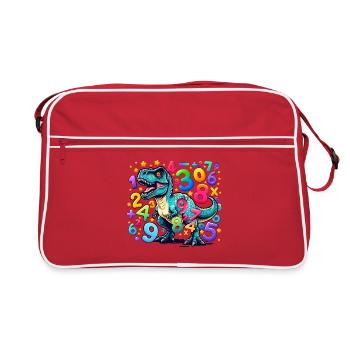 Dinosaure vibrant avec chaos numérique - Sac Retro - rouge/blanc - Devant