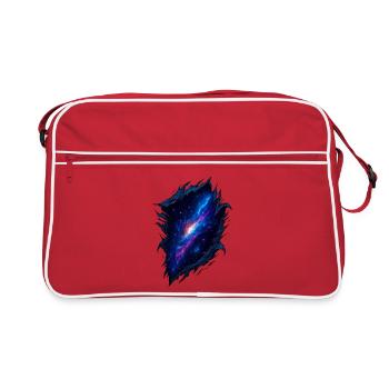 Kosmischer Galaxien-Burst-Tearing-Effekt - Retro Tasche - Rot/Weiß - Vorne