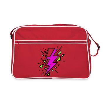 Rayon violet et vert contemporain - Sac Retro - rouge/blanc - Devant