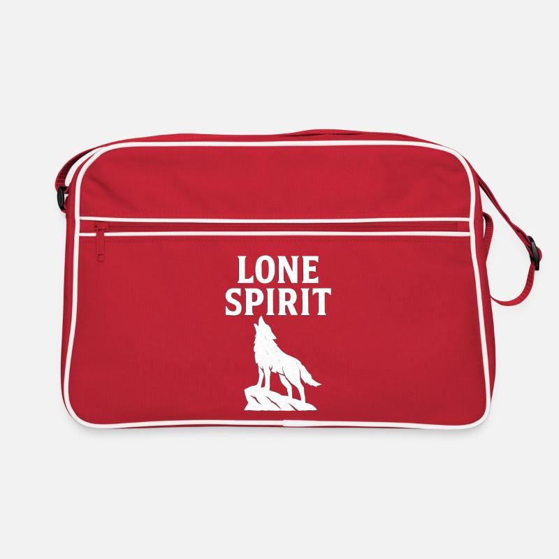 Design des einsamen Wolfsgeistes Retro Tasche